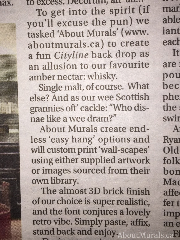 Colin and Justin's description of Old Brick Wall Mural in the Toronto Sun