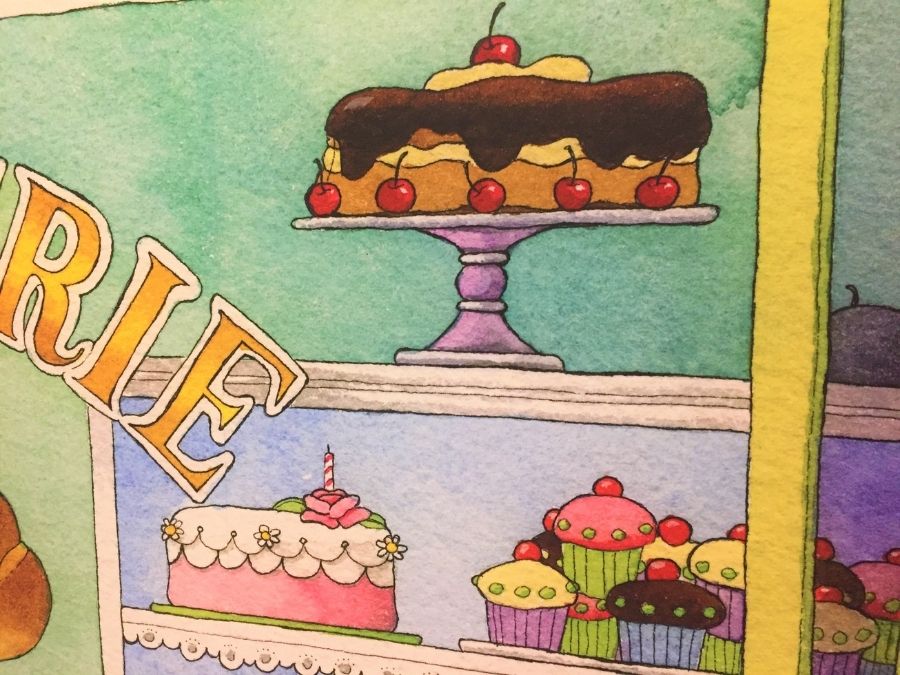 Bakery Wall Mural - Closeup Cupcakes and Cake - About Murals