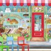 Bakery Wall Mural, as seen in this kids room, is a kids wallpaper featuring cakes, croissants, cookies and cupcakes in a shop from About Murals.