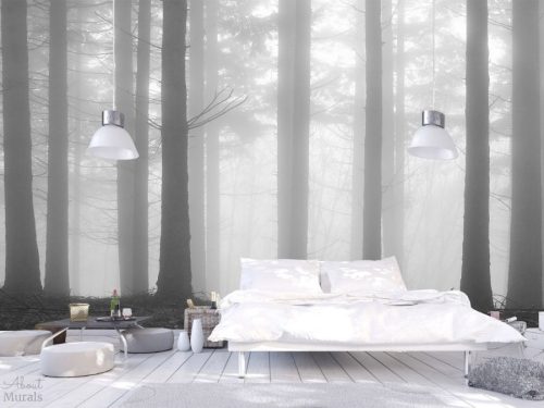 Fir Forest Wallpaper in a Bedroom from About Murals