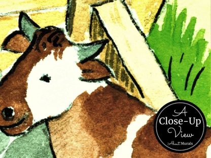 A close-up view of a cow from Noahs Ark Wall Mural from About Murals.