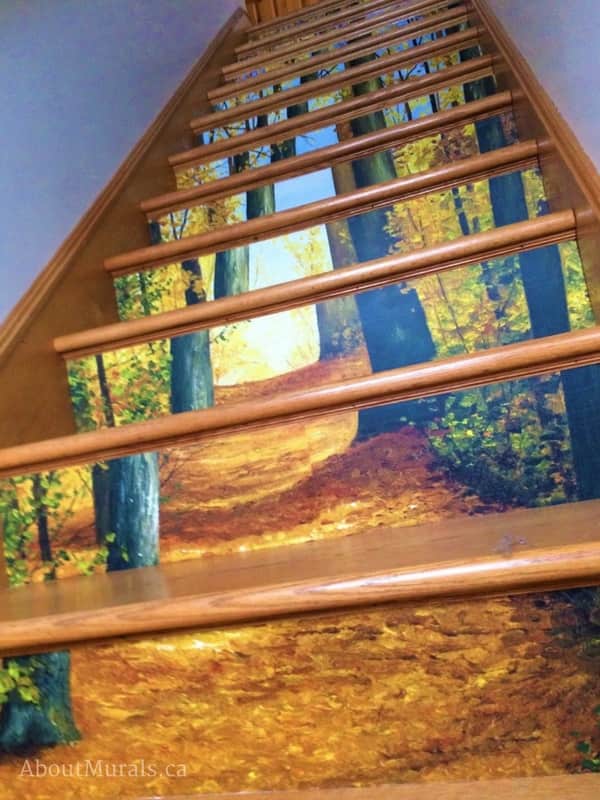 Path of Light Wall Mural on stair risers