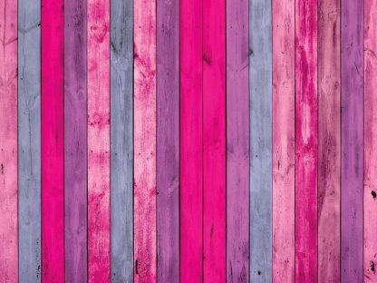 Pink Wood Wallpaper for walls features purple and pink wooden planks from About Murals.