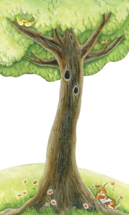 Kids Tree Wall Mural is a kids wallpaper with animals in a watercolor tree from About Murals.