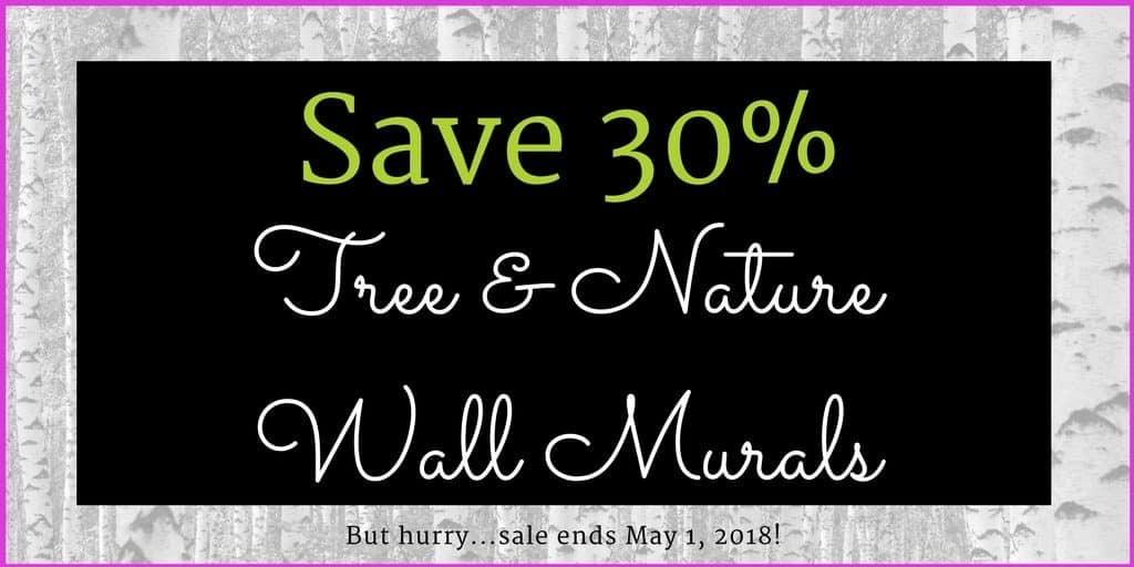 Save 30% on all Forest Wallpaper from AboutMurals.ca