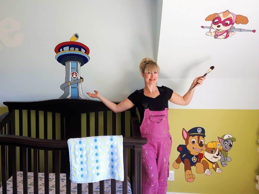 Paw Patrol Mural painted by Adrienne of About Murals