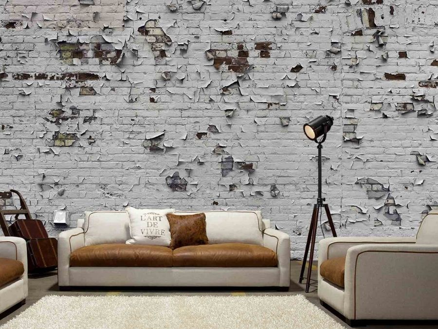Industrial Brick Wallpaper - Customer Room Ideas from About Murals