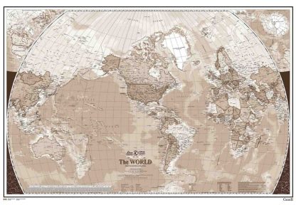 Sepia World Map Wallpaper is a brown map mural featuring all continents, countries, states, cities and oceans from About Murals.