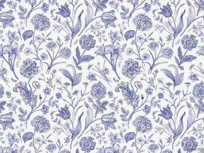 Blue Toile Wallpaper from AboutMurals.ca