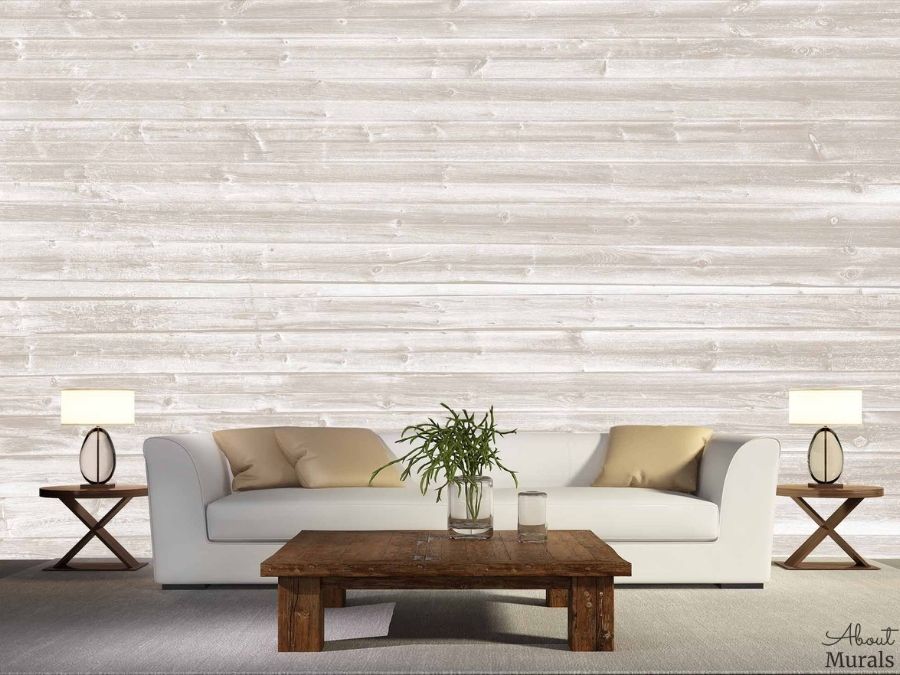 Whitewash Wood Wallpaper from AboutMurals.ca