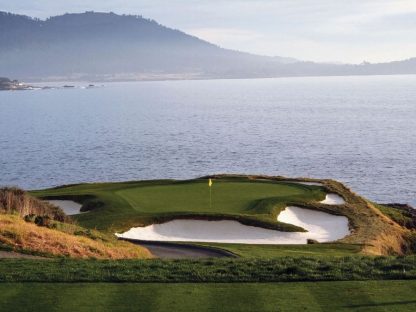 Pebble Beach Wallpaper is a golf wall mural of the 7th hole overlooking the ocean from About Murals.