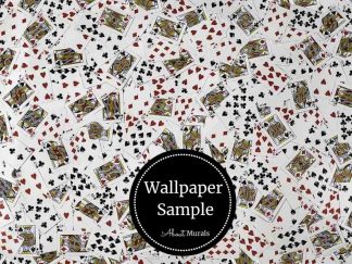 Cards Mural is a gambling wallpaper with playing cards. Wallpaper samples available from About Murals.