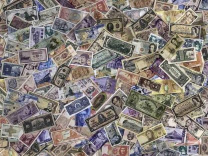 Money Wallpaper is a photo mural of cash from different countries from About Murals.