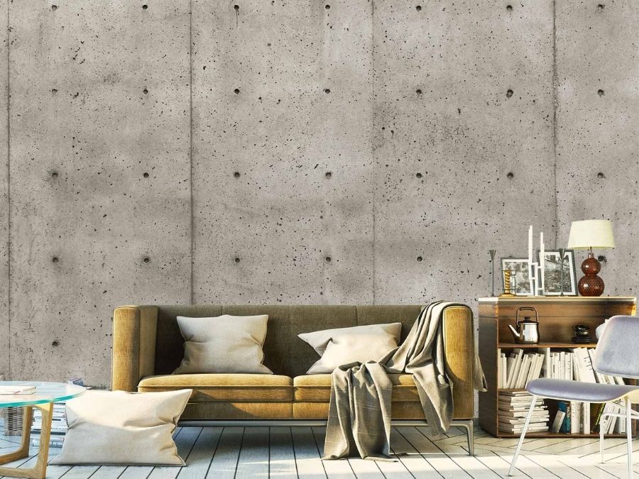 Industrial Chic Faux Concrete Wallpaper  Designs  Ideas on Dornob