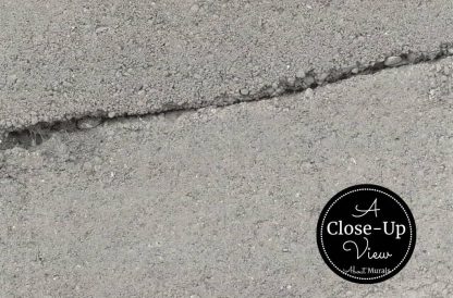 A close-up of a crack in cement in a Concrete Effect Wallpaper from About Murals.