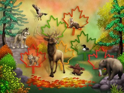 Forest Animal Wallpaper is a kids mural of woodland animals in a Canadian autumn forest from About Murals.