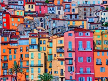 Menton Wallpaper is a photo wallaper of the village of Menton in Provence France from About Murals.