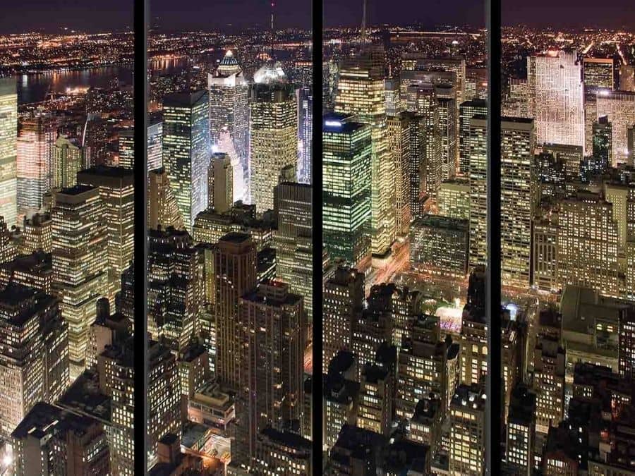 VIEW from EMPIRE STATE BUILDING Photo Wallpaper Wall Mural MANHATTAN at NIGHT! 