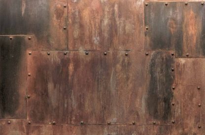 Rusted Metal Wallpaper is a mural with rusty hammered metal from About Murals.