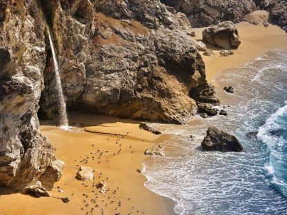 Big Sur Beach Wallpaper is a photo mural of Pfeiffer Beach on the Pacific Coast in California from About Murals.