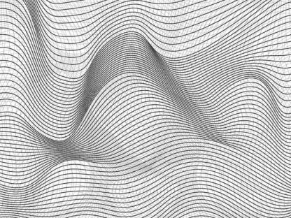Black and White Wave Wallpaper is a wall mural of lines making geometric waves from About Murals.