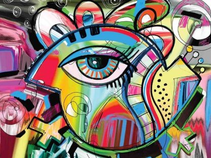 Face Art Wallpaper, formerly called Pica-So, is a graffiti mural of a modern face with a large eye from the side from About Murals.