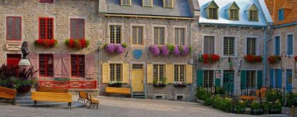 Quebec City Wallpaper is a photo wall mural of the Place Royale in Quebec City from About Murals.