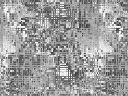 Sequins Wallpaper is a wall mural with silver square tiles in different tones of gray creating a glitter effect from About Murals.