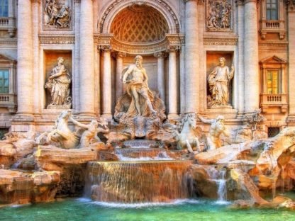 Trevi Fountain Wallpaper is a photo wall mural of an ornate Italian sculpture from About Murals.