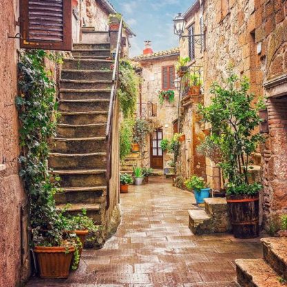 Italian Street Wallpaper is a photo wall mural of a street in Pitigliano Tuscany Italy from About Murals.