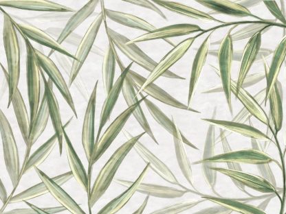 Light Green Botanical Foliage Wallpaper is a wall mural with artistic green foliage from About Murals.