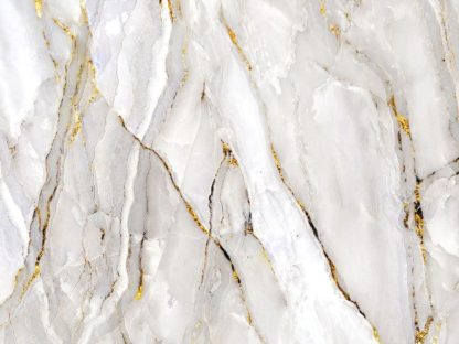 White and Gold Marble Wallpaper is a wall mural of white marble effect with gold veining throughout from About Murals.