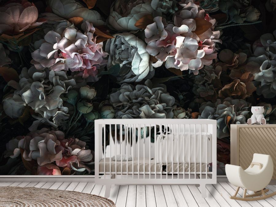 4 Dark Floral Wallpaper Nursery Ideas | About Murals