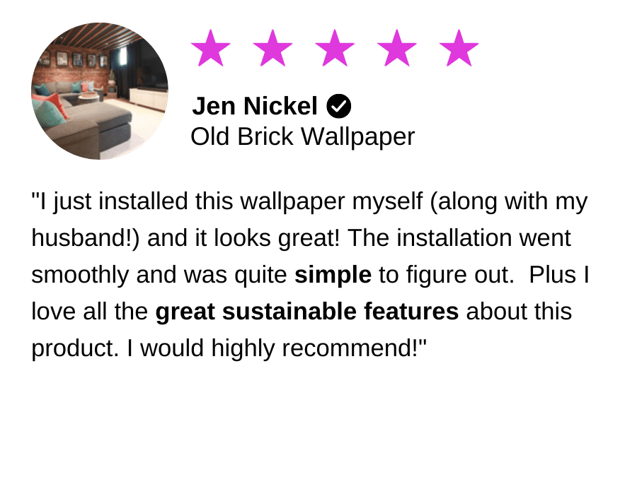 A wallpaper review from customer Jen for About Murals