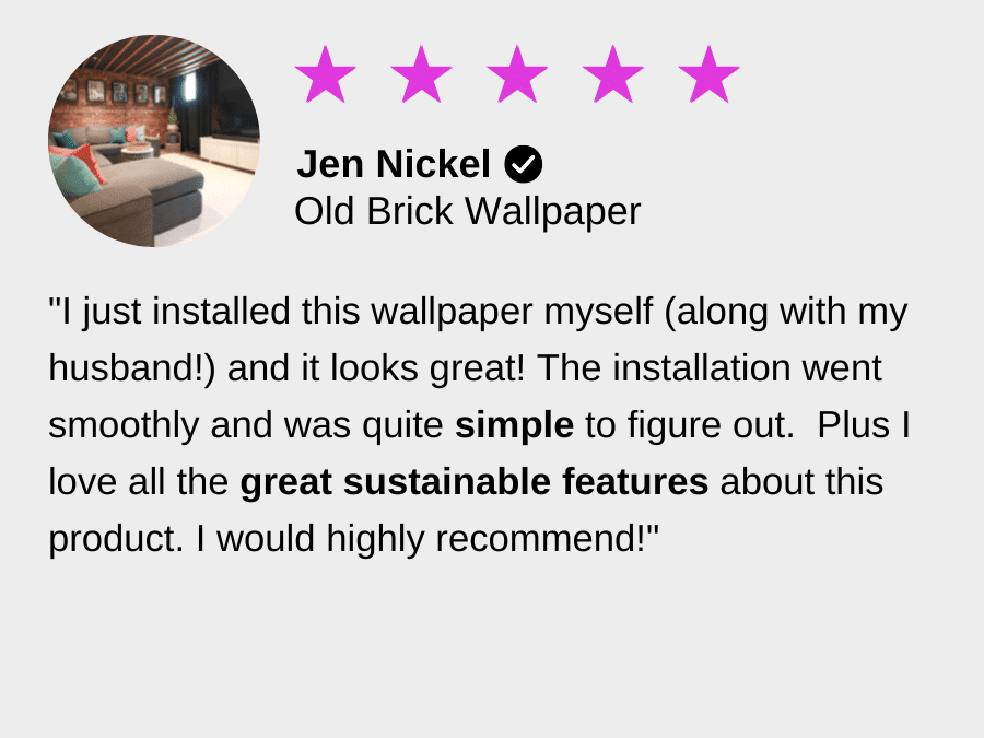 Brick Wallpaper Reviews from customer Jen Nickel for About Murals