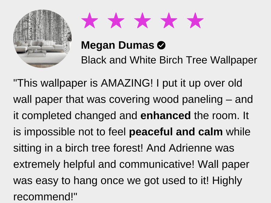 Non toxic wallpaper review from customer Megan for About Murals