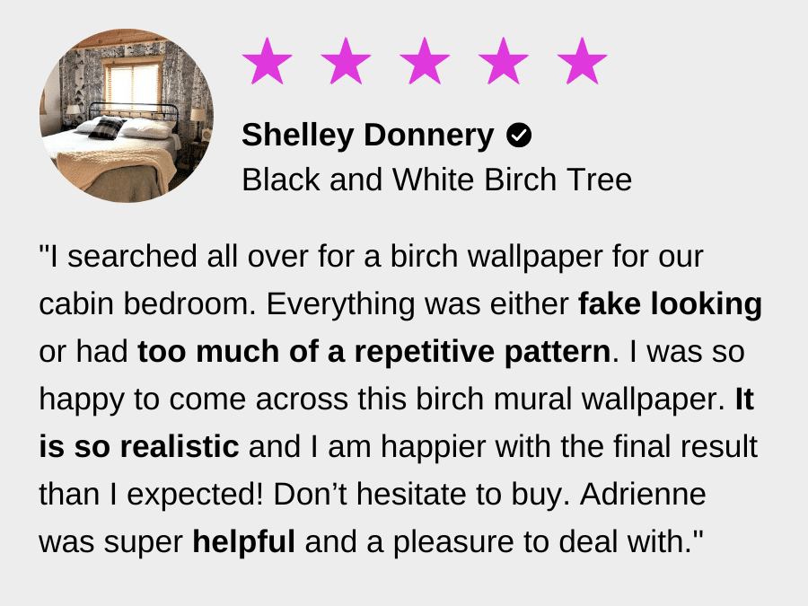 Wallpaper Online Reviews from customer Shelley for About Murals.