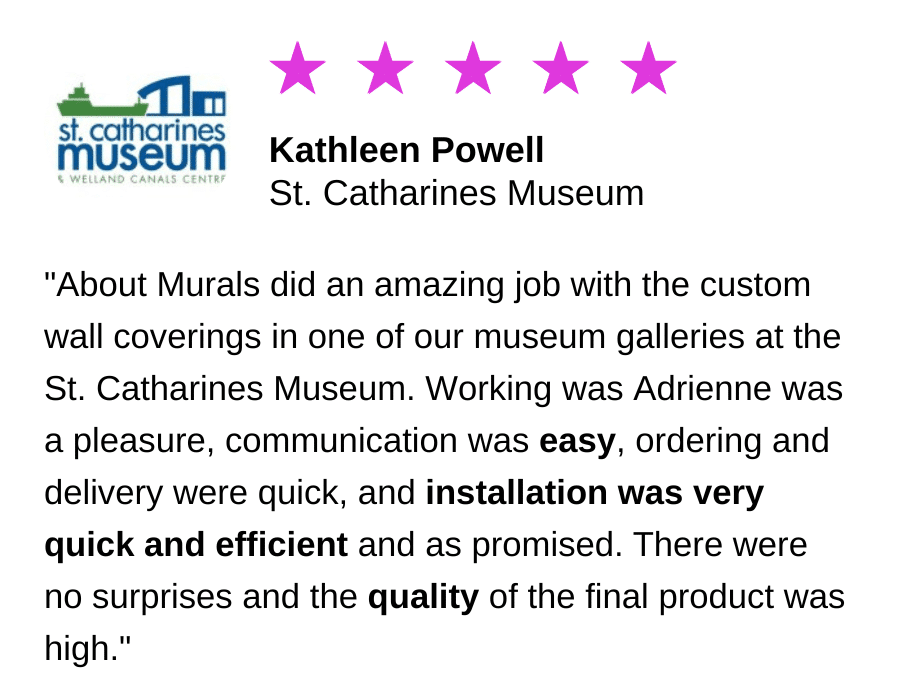Custom digital print wallpaper review from the St. Catharines Museum for About Murals