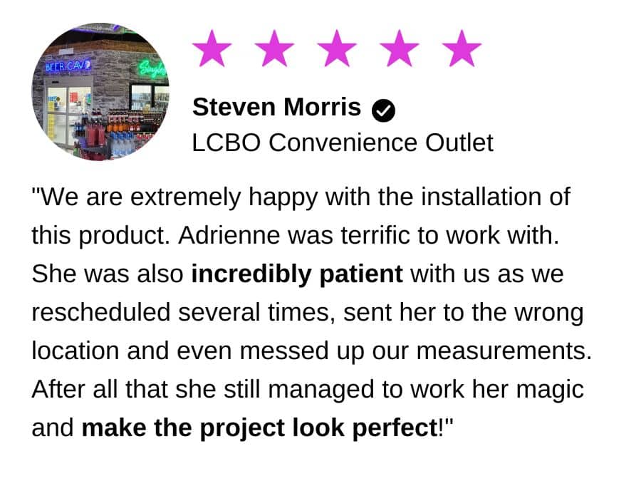 A review for a wallpaper installer Toronto from Steven Morris, owner of LCBO Convenience Outlets.
