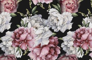 Black and Pink Floral Wallpaper | About Murals