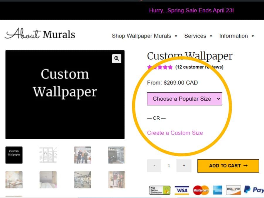 How much does it cost to print your own wallpaper from About Murals?